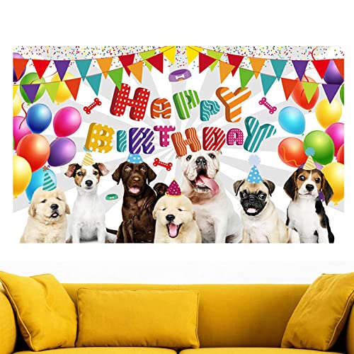 Hund Geburtstag Hintergrund | Haustier Hund alles Gute zum Geburtstag Hintergrund Zeichen,Welpen Fotografie Hintergrund für Haustiere, Welpenliebhaber, Kinder Delr von delr