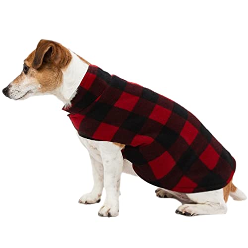 delr Fleeceweste für Hunde, Plaid Design, Jacke für Hunde, Fleece, Hundepullover, Kleidung für Haustiere, warm, weich, ohne Ärmel, Geschenk für Liebhaber von delr