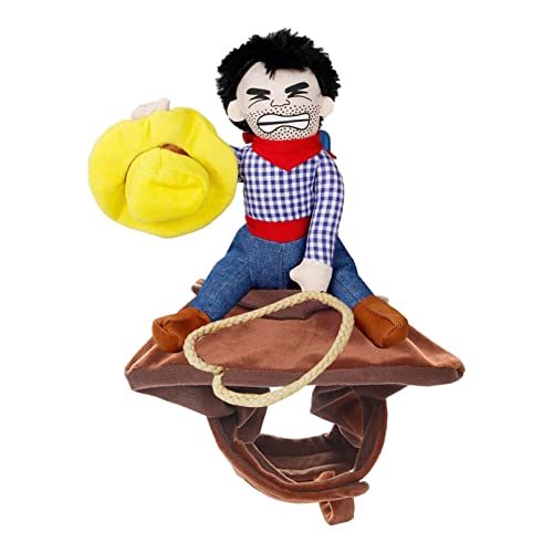 delr Haustier-Cowboy-Anzug, Pet Rider Suit mit Schlaufenverschlüssen lüften, Lustige Haustierkleidung, weiches Geschenk im Cowboy-Reiter-Stil für Partys, Halloween, Weihnachten von delr