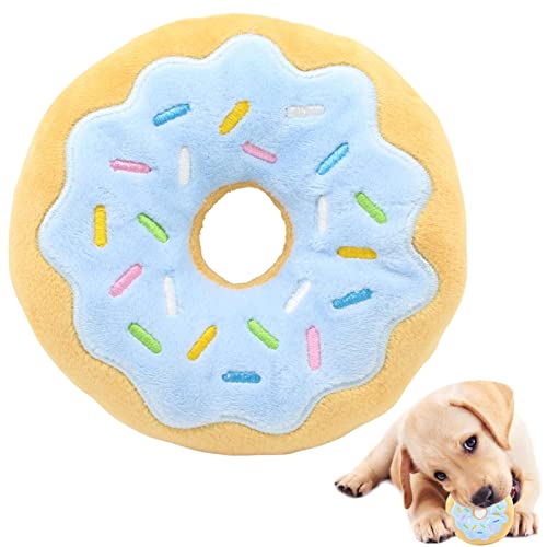 delr Kauspielzeug Donut Squeaky für Hunde – gefüllter Donut für Hunde – Beißen für Haustiere für Welpen, Plüsch-Donuts für Hunde und Tiere von delr