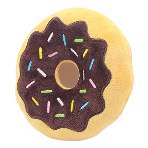 delr Kauspielzeug aus Plüsch, Donut – Plüsch-Spielzeug für Hunde, quietschend, für Haustiere, Spielzeug für Welpen, Plüsch-Donuts für Hunde von delr