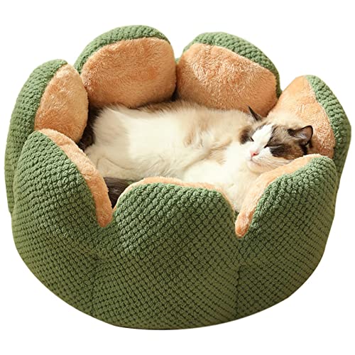 delr Kuschelbett für Katzen und Hunde - Beruhigendes Donut Kuschel-Hundebett | Donut Cuddler Hunde- und Katzenbett, waschbare, abnehmbare, runde, weiche Plüsch-Flanell-Haustierkissen von delr