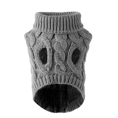 delr Pullover für Hunde | Pullover für Hunde aus Thermo-Strick mit Rollkragen, Hundepullover, weich, dick, warm, Welpen, Hemd, Winter, Welpen, Pullover für Katzen und Hunde von delr