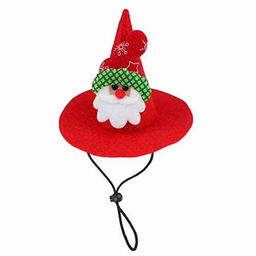 delr Weihnachten für Hunde | Motiv Weihnachten Katze Santa Hat,Weihnachtskostüm mit verstellbarem Bananenband, Kostüme für Haustiere, Party, Urlaub, Welpen, kleine Hunde, Katzen, Hut von delr