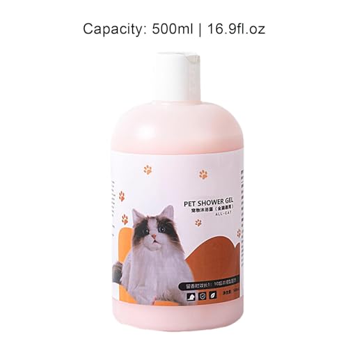 demaxiyad Hundeshampoo,Professionelles Hundeshampoo | Feuchtigkeitscreme Katzenshampoo Safe 500ml | Sicheres Haustier-Duschgel, sanftes natürliches Haustier-Shampoo, Badeflüssigkeit für Katzen, von demaxiyad