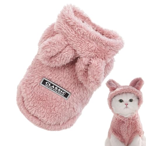 demaxiyad Winter-Kapuzenpullover für kleine Hunde, warmer Mantel für kleine Hunde, Winterkleidung für kaltes Wetter, niedlicher Hasenohren-Katzenpullover demaxiyad Winter-Kapuzenpullover für kleine Hunde, warmer Mantel für kleine Hunde, Winterkleidung für kaltes Wetter, niedlicher Hasenohren-Katzenpullover von demaxiyad