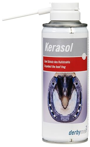 derbymed Kerasol Spray | 200 ml | Pflegeprodukt für Pferde | Speziell entwickelt, um das Horn trocken und elastisch halten zu können | Angereichert mit Lorbeeröl und Lebertran von derbymed