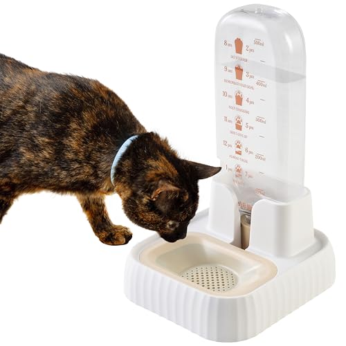 Desired Things Gravity Pet Wasserspender Automatischer Katzen- & Kleine Hunde Wassernapfspender, Praktisch, Tragbar & Handlich, BPA Frei Hund & Katze Wasserspender mit Wasserfilter - Weiß von desired tools