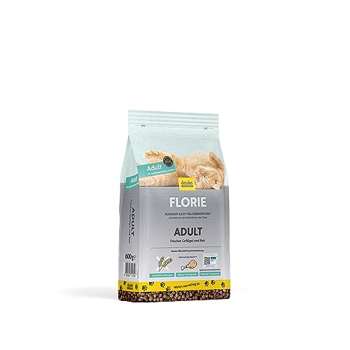 Florie Adult Geflügel mit Reis | 600g | Premium Katzenfutter trocken | für ausgewachsene Katzen | viel Frischfleisch | geprüfte Qualität (KIN) | deutsche Herstellung von deuka companion