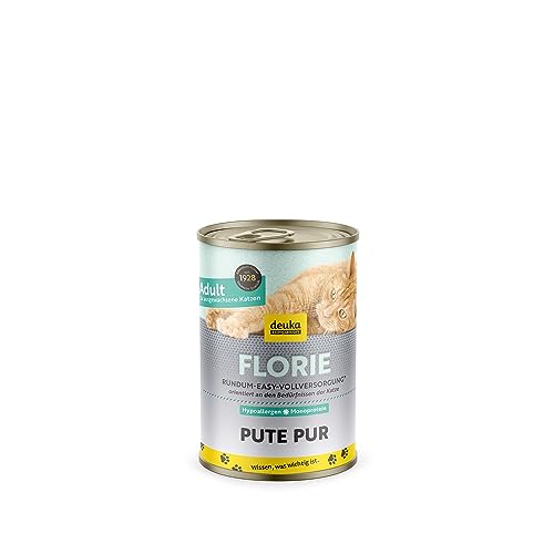 Florie Adult Pute Pur | 6x400g | Premium Katzenfutter nass in Sauce | für ausgewachsene Katzen | viel Frischfleisch | getreidefrei | geprüfte Qualität (KIN) | deutsche Herstellung von deuka companion