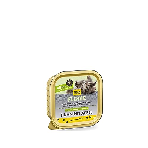 Florie Kitten Huhn und Apfel | 16x100g | Premium Kittenfutter | für Kitten und heranwachsende Katzen | viel Frischfleisch | getreidefrei | geprüfte Qualität (KIN) | deutsche Herstellung von deuka companion