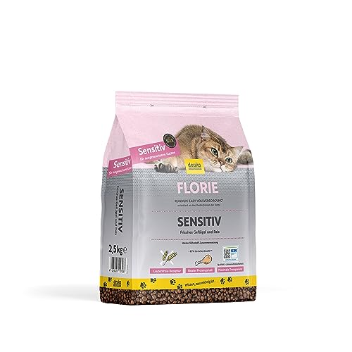 Florie Sensitiv Geflügel mit Reis | 2,5kg | Premium Katzenfutter trocken | für ausgewachsene, Sensible Katzen | viel Frischfleisch | geprüfte Qualität (KIN) | deutsche Herstellung von deuka companion