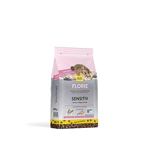 Florie Sensitiv Geflügel mit Reis | 600g | Premium Katzenfutter trocken | für ausgewachsene, Sensible Katzen | viel Frischfleisch | geprüfte Qualität (KIN) | deutsche Herstellung von deuka companion