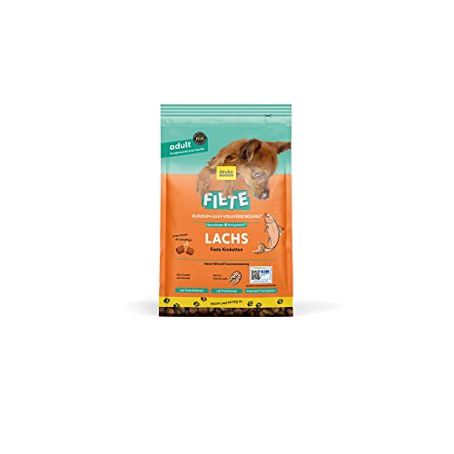 Fiete Adult Lachs 3kg | Hochwertiges Nährstoff-Trockenfutter | für ernährungs-Sensible Hunde | hohe Verträglichkeit | getreidefrei | geprüfte Qualität (KIN-Institut) | deutsche Herstellung von deuka