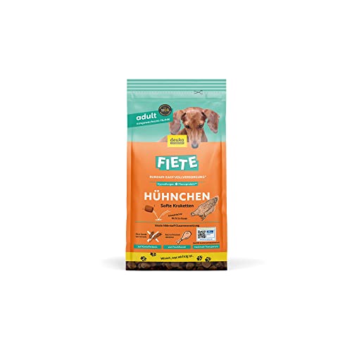 Fiete Soft Adult Hühnchen 1kg | Hochwertiges Nährstoff-Trockenfutter | für seniorige Hunde | hohe Verträglichkeit | getreidefrei | geprüfte Qualität (KIN-Institut) | deutsche Herstellung von deuka