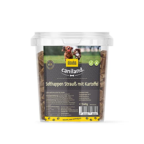 Soft-Happen Strauß mit Kartoffel 540g | Hundeleckerli getreidefrei | nährstoffreicher Hundesnack für Allergikerhunde | für ernährungsempfindliche Hunde | Trainingsleckerlis von deuka