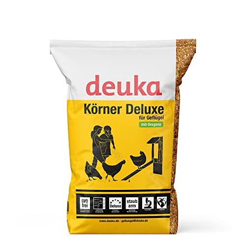 deuka Körner Deluxe | 5x5 kg | Geflügel Premiumkörnermischung | mit Oregano | Geflügelfutter | Ergänzungsfuttermittel für Geflügel | stärkt das Immunsystem von deuka