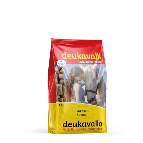 deuka Pferdefutter | Pferdeleckerli in verschiedenen Geschmäckern | 1 kg | deukavallo Banane | Ergänzungsfuttermittel für Pferde | getreidefrei | zuckerarm | Belohnungsfutter von deuka
