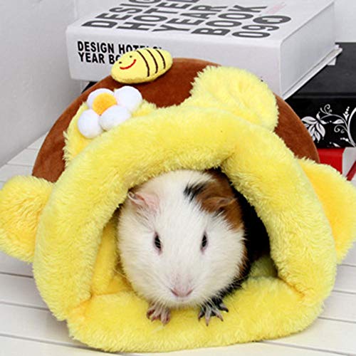 didatecar Hamster Kleintier Bett, Kleintiere Hütten, Winter Warmes Haus, Hamsternest, Kleine Tier Haus Nest Gemütlich Warm Plüsch Baumwolle Schlafen Bett Höhle Zubehör Für Hamster Meerschweinchen von didatecar