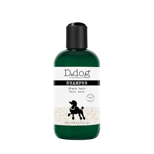 D.Dog | Shampoo für schwarzes Haar, Shampoo für Hunde, entfernt Schmutz und schützt schwarzes oder Dunkles Fell, mit Hanföl und Chiasamen-Extrakt, 250 ml von diego dalla palma