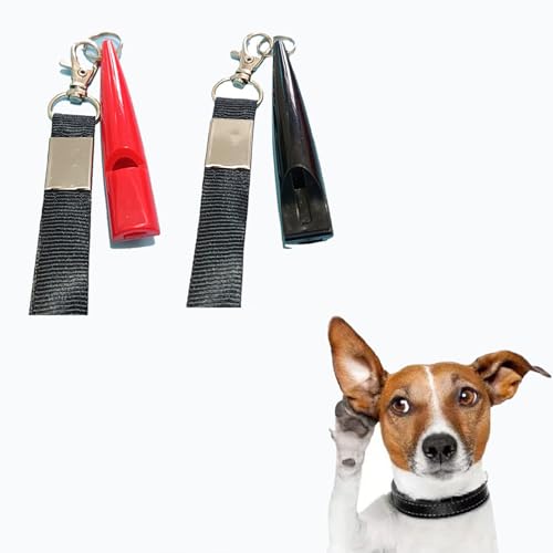 Dinghaole 2pcs Kunststoff Hund Flöte mit Lanyard Haustier Ausbildung Hund Flöte Hundetrainer Pfeife Hundetraining Pfeife Pferd von dinghaole