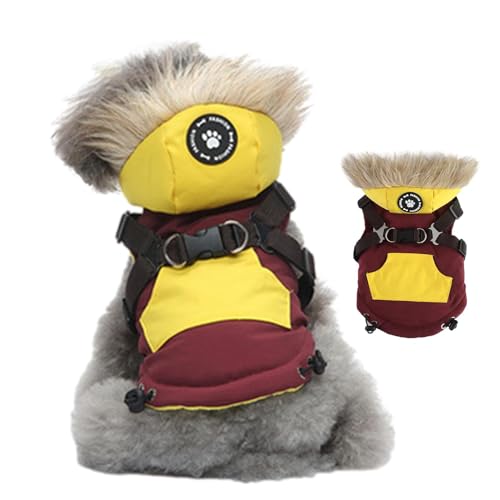 dmqdu Wintermantel für Hunde mit Kapuze, warme Kleidung für Hunde - Winterkleidung für Hunde mit Kapuze, bequeme Outdoor-Hundemäntel, dicke Haustierkleidung von dmqdu