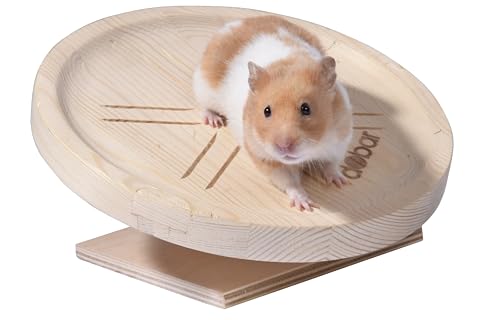 Laufteller Spidi aus Massivholz für Kleintiere, geräuscharmes Laufplateau für Hamster, Rennmaus und Zwerghamster, Ø 20 cm, rückenschonend und stabil von dobar