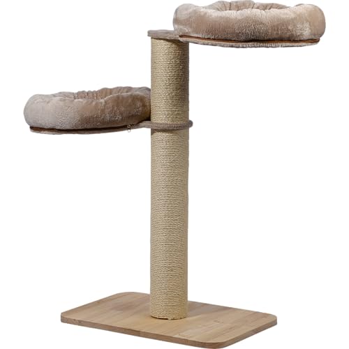 dobar® Premium Katzen-Kratzbaum Sleepy aus Holz mit extra großen und stabilen Kratz-Stämmen in von dobar