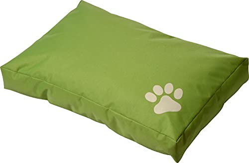 dobar 60441 Hundekissen Open Air - Outdoor Hundebett wasserabweisend - reißfeste Hundematratze mit recycelter Polyester Füllung - Hundematte für den Außenbereich - 58 x 38 x 8 cm - Grün von dobar