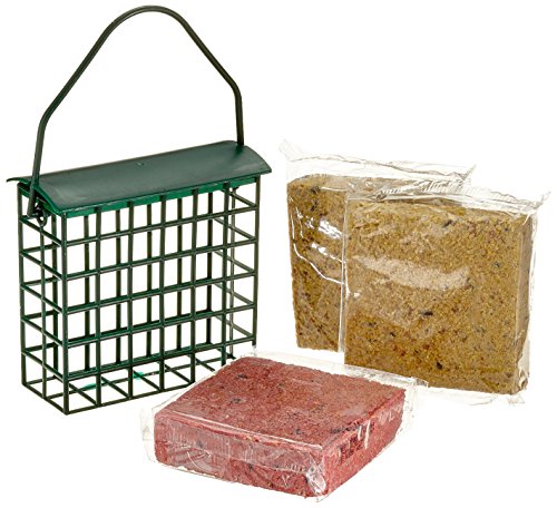 dobar Vogelfutter-Set mit 6 proteinreichen Energieblöcken mit Fettfutter-Mischung und 2 Futterkörben, 3 Stück (1er Pack) von dobar