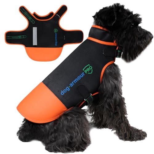 dog armour PRO Hundegeschirr-Schutzweste für Hunde – Schützen Sie Ihr Haustier vor Raptor- und Tierangriffen – verstellbar, erstickungsfrei, wasserdicht, reflektierend (XXS, Orange) von dog armour PRO