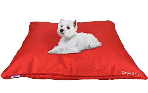 Do It Yourself DIY Haustierbett-Kissen, wasserdichter Bezug für Hunde oder Katzen, Größe M, 94 x 73 cm, lebendige Mandarine-Tango-Farbe, nur Bezug von dogbed4less