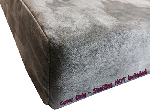 Dogbed4less DIY Haustierbett Kissen grau Microsuede Bettbezug und wasserdichte Innenhülle für XL Hund bei 140 x 119 x 10 cm – nur Bezüge von dogbed4less