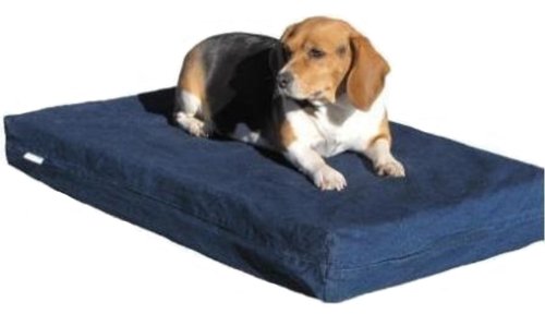 Dogbed4less Orthopädisches Gel-Kühlbett aus Memory-Schaum mit wasserdichtem Futter und externem strapazierfähigem Denim-Bezug für kleine bis mittelgroße Haustiere, 89,9 x 50,8 x 10,2 cm von dogbed4less