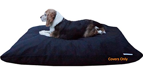 dogbed4less DIY Do it Yourself Pet Kissen Bezüge 2 Pack Bundle – Bettwäsche Pet bett Reißverschluss Externe Abdeckung + Größe, 48"X29" Large, Canvas in Black von dogbed4less