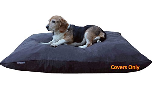 dogbed4less DIY Do it Yourself Pet Kissen Bezüge 2 Pack Bundle – Bettwäsche Pet bett Reißverschluss Externe Abdeckung + Größe, 48"X29" Large, Microsuede in Espresso von dogbed4less