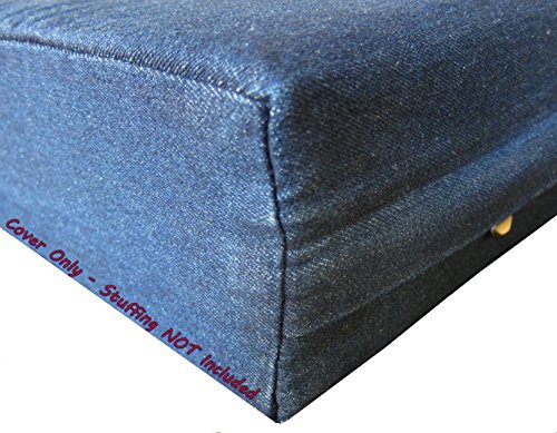 dogbed4less Durable Blau Denim DIY Haustierbett Externe Bettbezug und Wasserdicht Interne Case für Kleine, Mittel bis Extra Große Hunde – Nur Kissenhüllen, 41"X27"X4" Large, Marineblau von dogbed4less