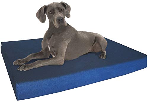 dogbed4less Extra großes Hundebett aus Memory-Schaumstoff, orthopädische Ultra-Plüsch-Matratze, wasserdichtes Futter und langlebiger blauer Denim-Bezug, passend für XL 122.9x76.2 cm große Kiste von dogbed4less