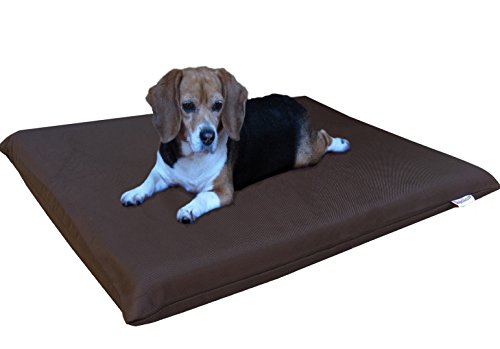 dogbed4less Hundebett aus Memory-Schaum für Kleine Mittlere bis Große Pet, Wasserdicht Liner mit Waschbar Externe Cover – 2 Größen 12 Farben, 1 Pack Large 45"X27"X3", 1680 Ballistic Brown von dogbed4less