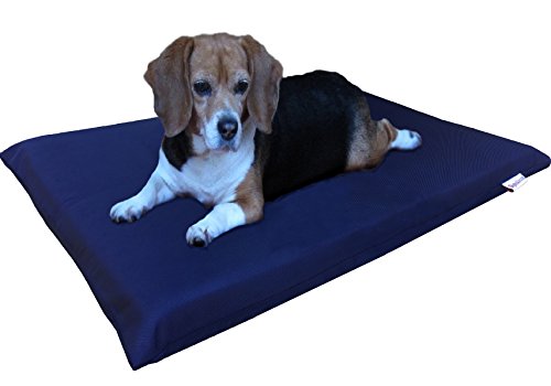 dogbed4less Hundebett aus Memory-Schaum für Kleine Mittlere bis Große Pet, Wasserdicht Liner mit Waschbar Externe Cover – 2 Größen 12 Farben, 1 Pack Medium 34"X27"X3", 1680 Ballistic Blue von dogbed4less