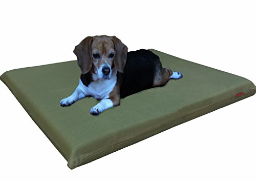 dogbed4less Hundebett aus Memory-Schaum für kleine mittlere bis große Pet, wasserdicht Liner mit waschbar Externe Cover – 2 Größen 12 Farben, 1 Pack Large 45"X27"X3", Canvas Olive Green von dogbed4less