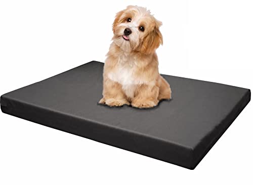 dogbed4less Orthopädische Gel Infused Kühlung Hundebett aus Memory-Schaum mit wasserdicht interne Case + 2 starke externen Cover für kleine bis extra große Hunde, 35" Length X 20" Width, MicroSuede in Gray von dogbed4less