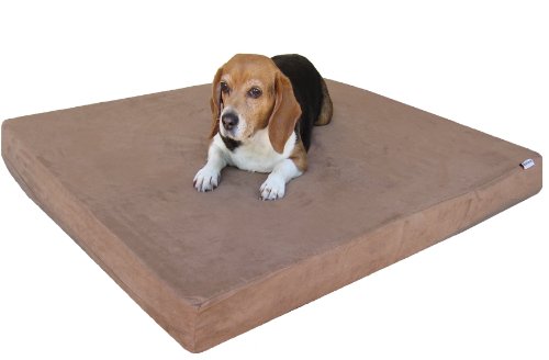 dogbed4less Orthopädisches Hundebett mit Gel-Memory-Schaum für mittelgroße und große Haustiere, wasserdichtes Futter, strapazierfähiger Microveloursleder-Bezug, 104x68x10 cm (passend für 107x71 cm) von dogbed4less