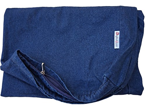 dogbed4less Robuste Navy Blau Denim Jean Hund Pet Bett Externe Cover – Ersatz Nur – 7 Größen: Small, Medium, Large, XL, XXL und XXXL, 47"X29"X4", Marineblau von dogbed4less