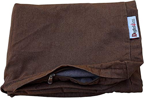 dogbed4less Schwere Schokolade Braun Denim Jean Hund Haustier Bett Externe Bezug für Kleine Mittlere bis Extra groÃŸ Pet Bett â€“ Bezug Nur, 35"X20"X4", Schokobraun von dogbed4less