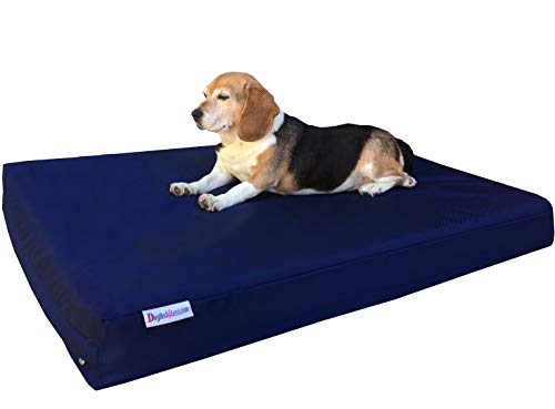 dogbed4less Strapazierfähiges, großes Gel-Memory-Schaum-Hundebett mit 1680 Nylon-Bezug und wasserdichter Auskleidung mit Bonusabdeckung, 104 x 68 x 10 cm (passend für 107 x 71 cm) von dogbed4less