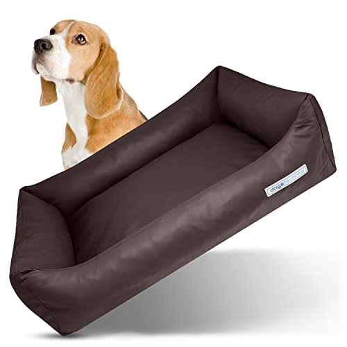 dogsfavorite Hunde-Bett - waschbares Hundekörbchen - hochwertiges Hundesofa - gelenkschonendes Hundekissen - robuste Hundematte - Hundekorb - Dunkelbraun Mocca - Gr. M 100 x 75 cm von dogsfavorite