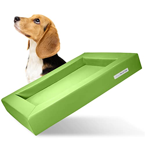 dogsfavorite Hunde-Bett - waschbares Hundekörbchen - hochwertiges Hundesofa - gelenkschonendes Hundekissen - robuste Hundematte - Hundekorb - Gr. M 90 x 70cm - Limette von dogsfavorite