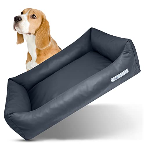 dogsfavorite Hunde-Bett - waschbares Hundekörbchen - hochwertiges Hundesofa - gelenkschonendes Hundekissen - robuste Hundematte - Hundekorb - dunkelgrau - Gr. M 100 x 75 cm von dogsfavorite