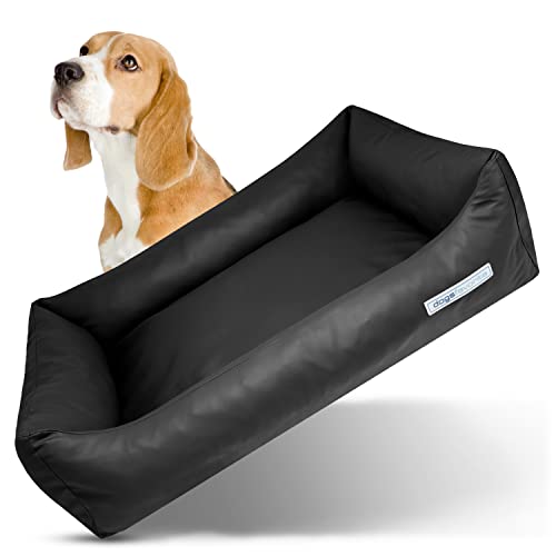 dogsfavorite Hunde-Bett - waschbares Hundekörbchen - hochwertiges Hundesofa - gelenkschonendes Hundekissen - robuste Hundematte - Hundekorb - schwarz - Gr. M 100 x 75 cm von dogsfavorite